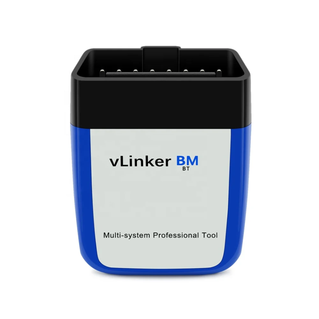 Vgate vLinker BM BT 3.0 — widok z przodu z widocznym wtykiem OBD2