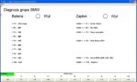 Zrzut ekranu polskiego programu diagnostycznego BMW – grupa diagnozy (bateria, zapłon)